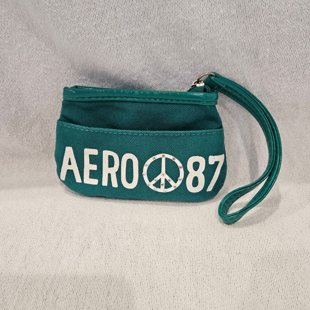 Y2k Aesthetic Aero 87 Teal Wristlet Coin Purse